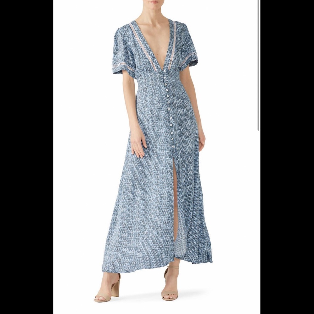 Cleobella blue and white printed maxi
